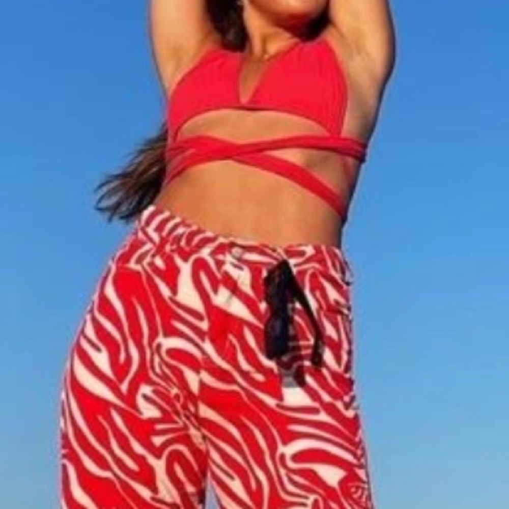 Pink wrap crop top